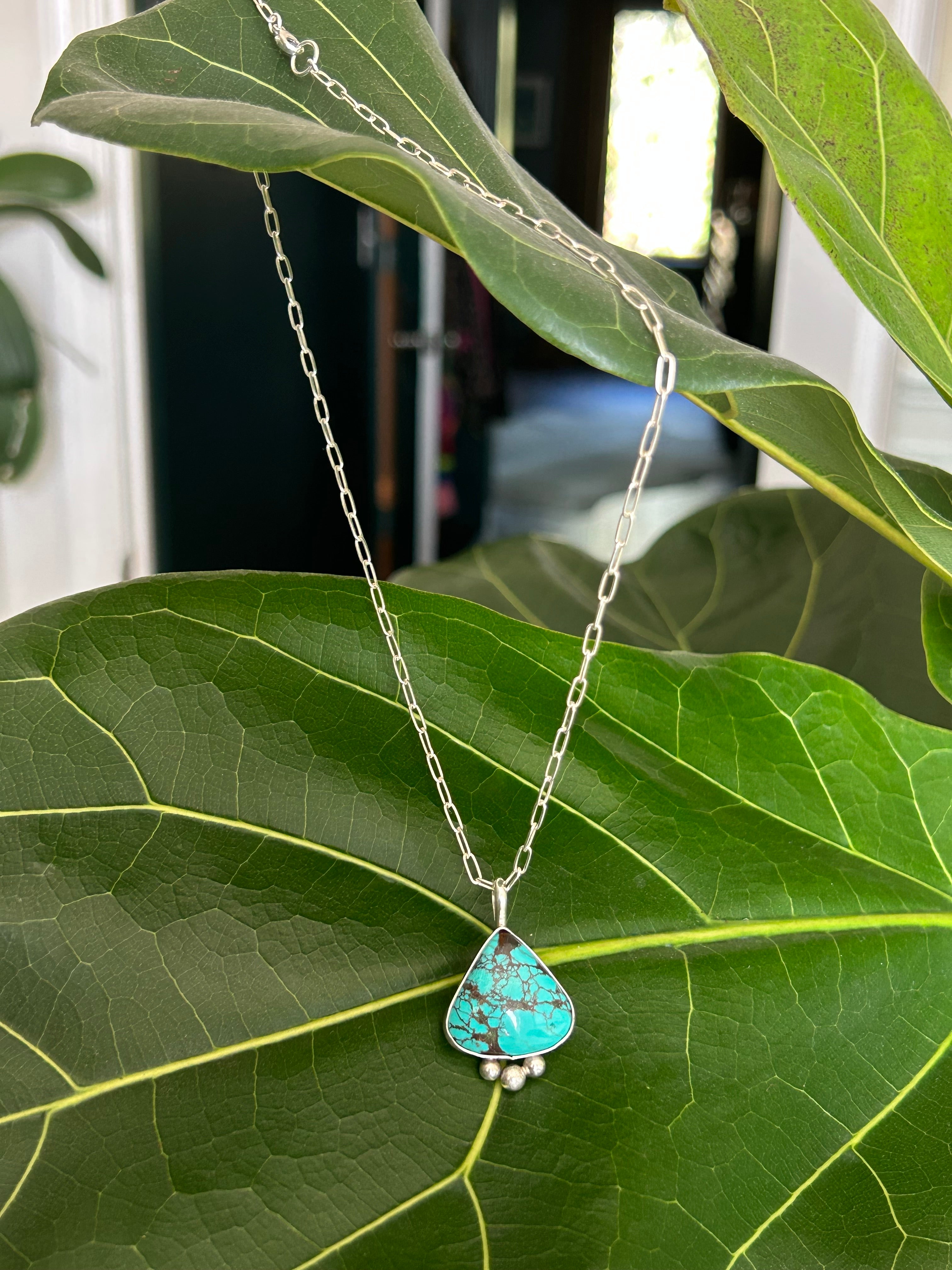 Turquoise & Sterling Ball Necklace