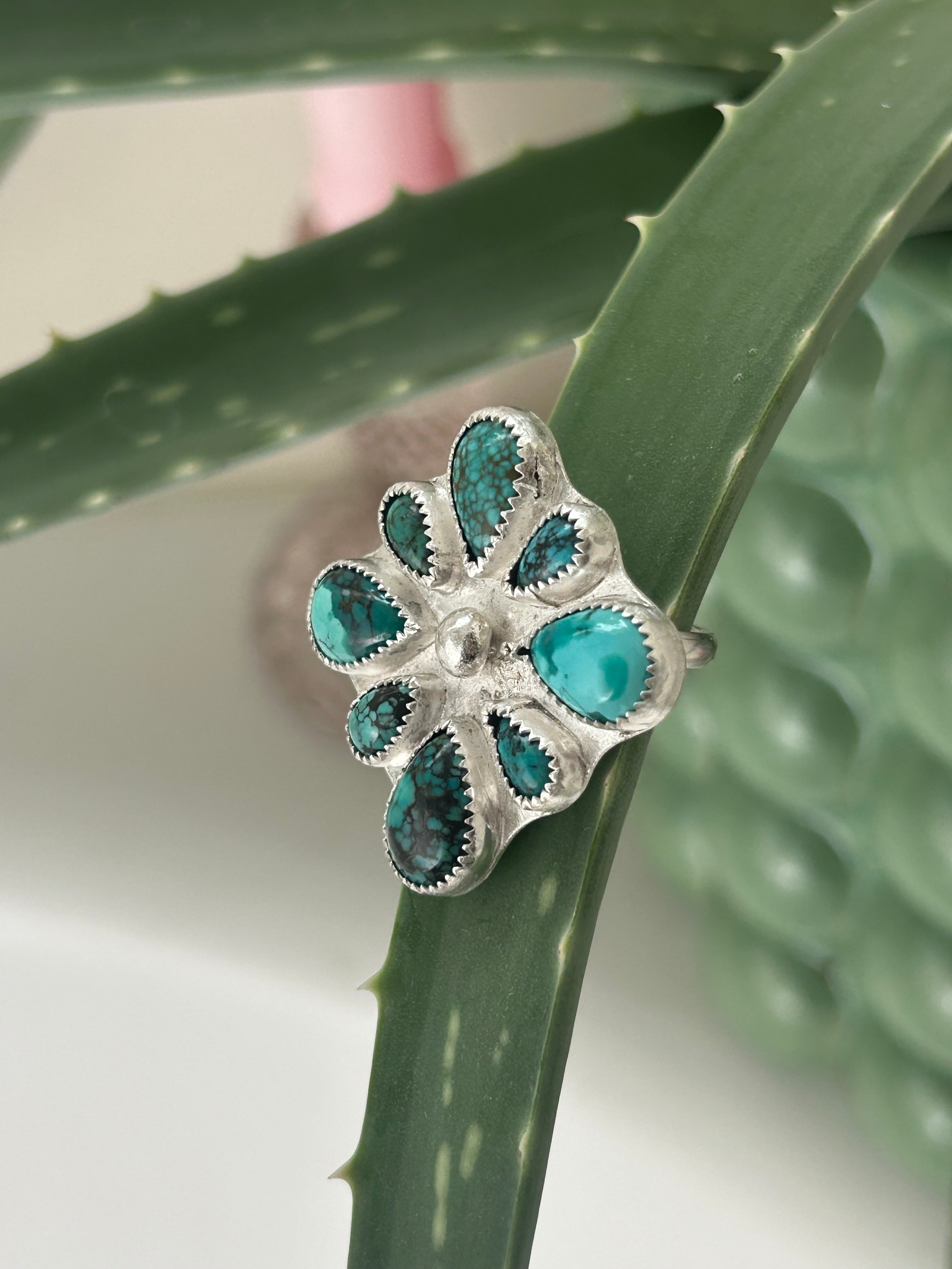 Multi Turquoise & Sterling Ring