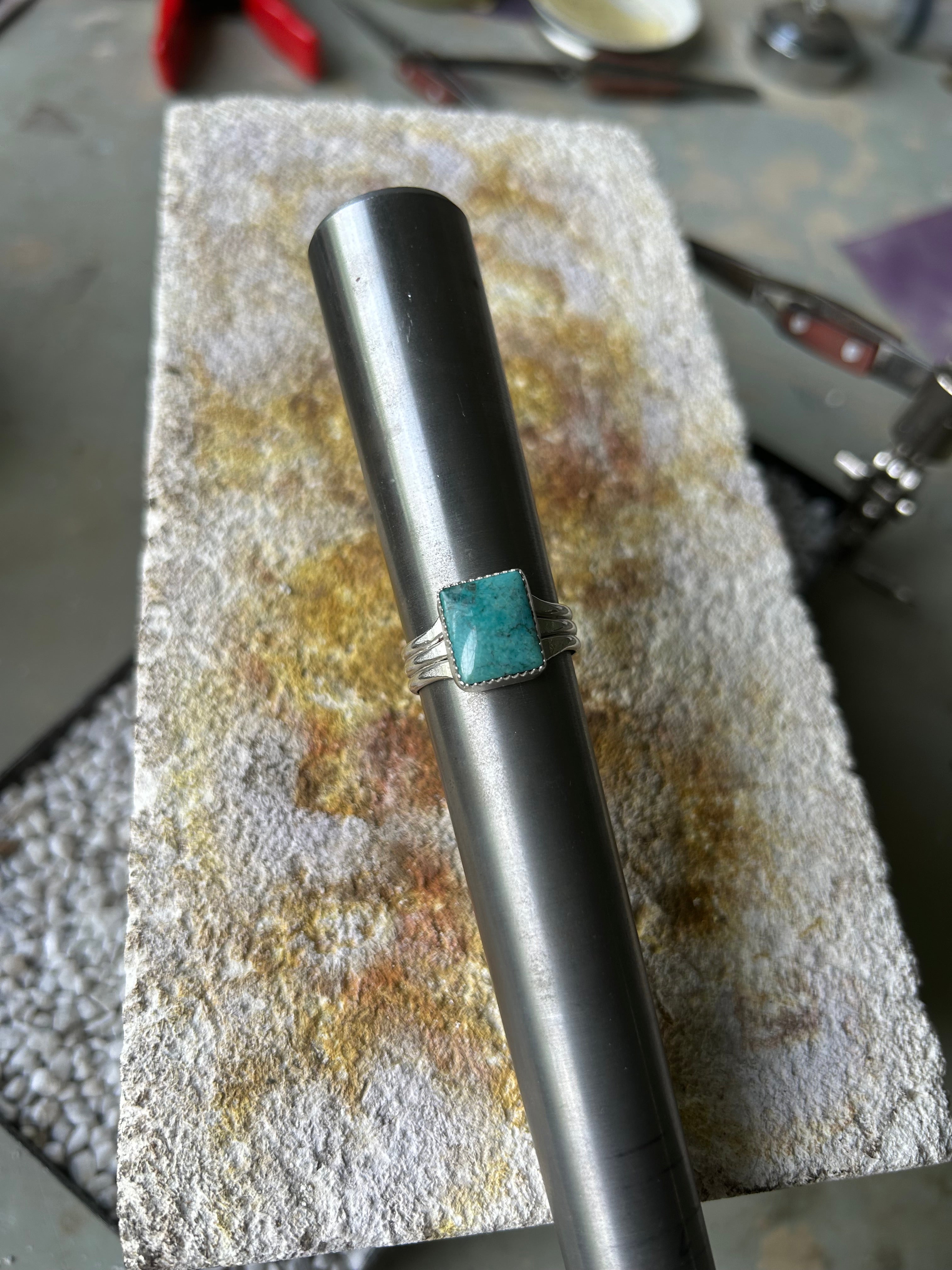Turquoise 3 Band Ring
