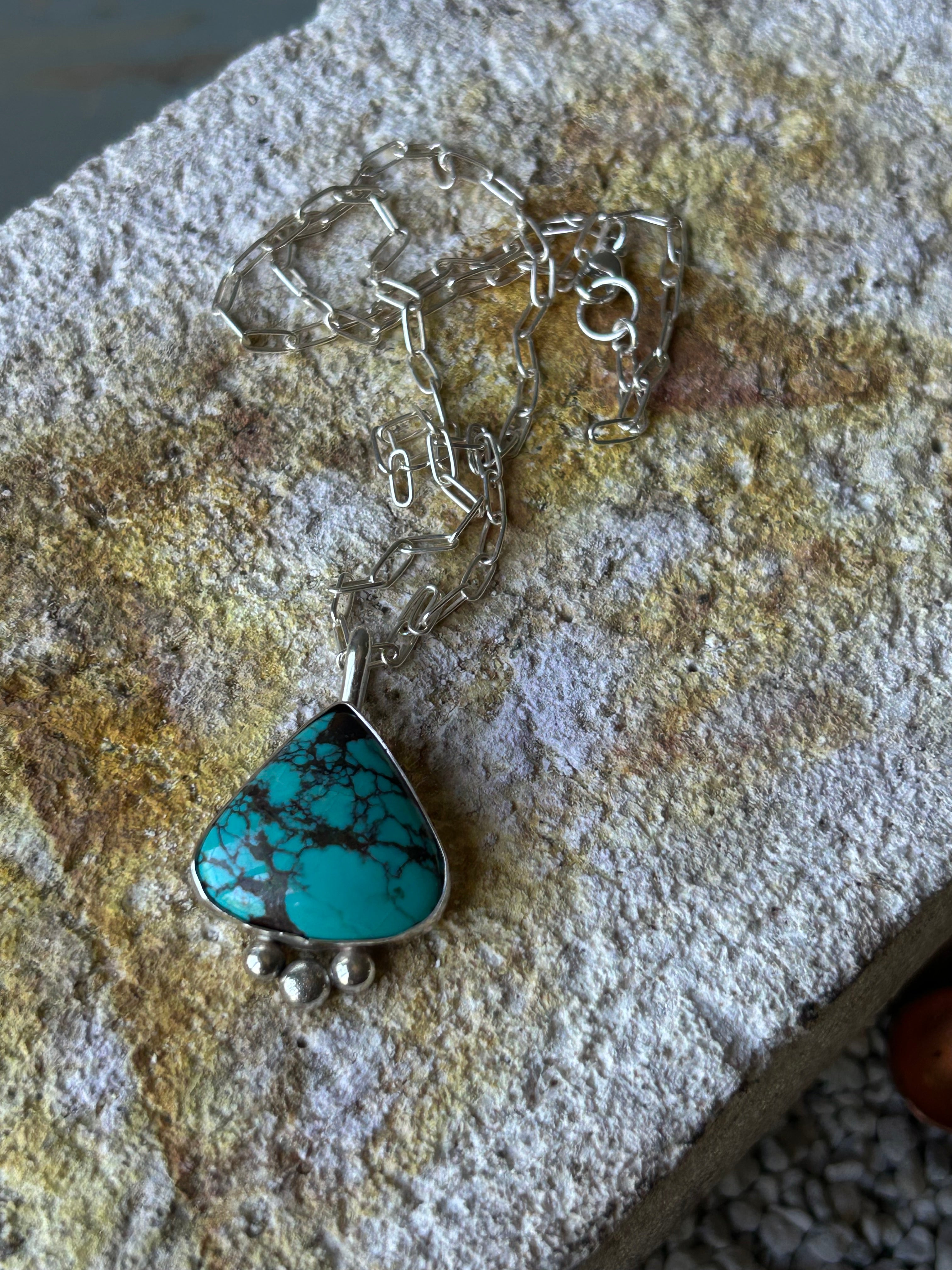 Turquoise & Sterling Ball Necklace