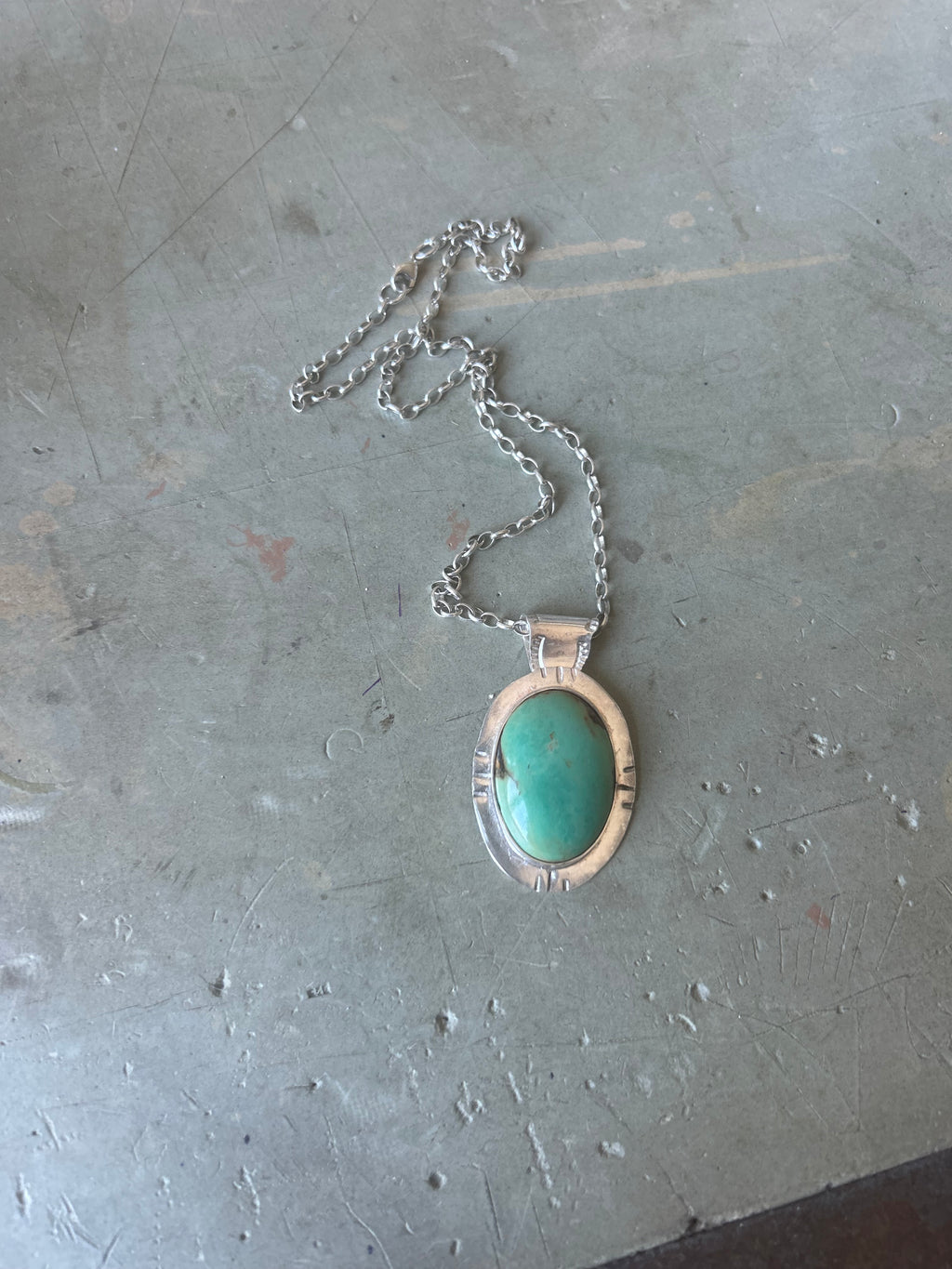 Turquoise Platter Pendant Necklace