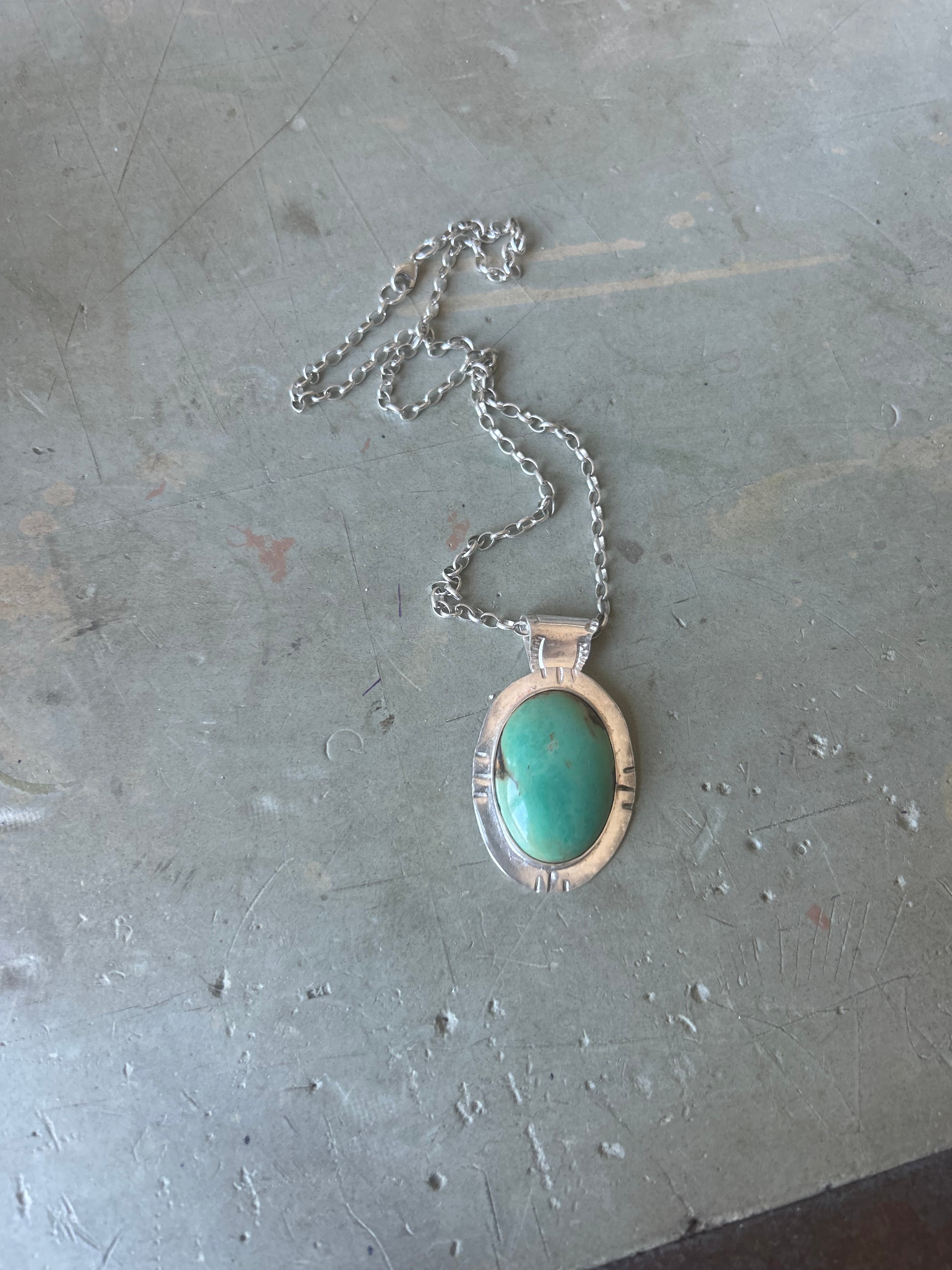 Turquoise Platter Pendant Necklace