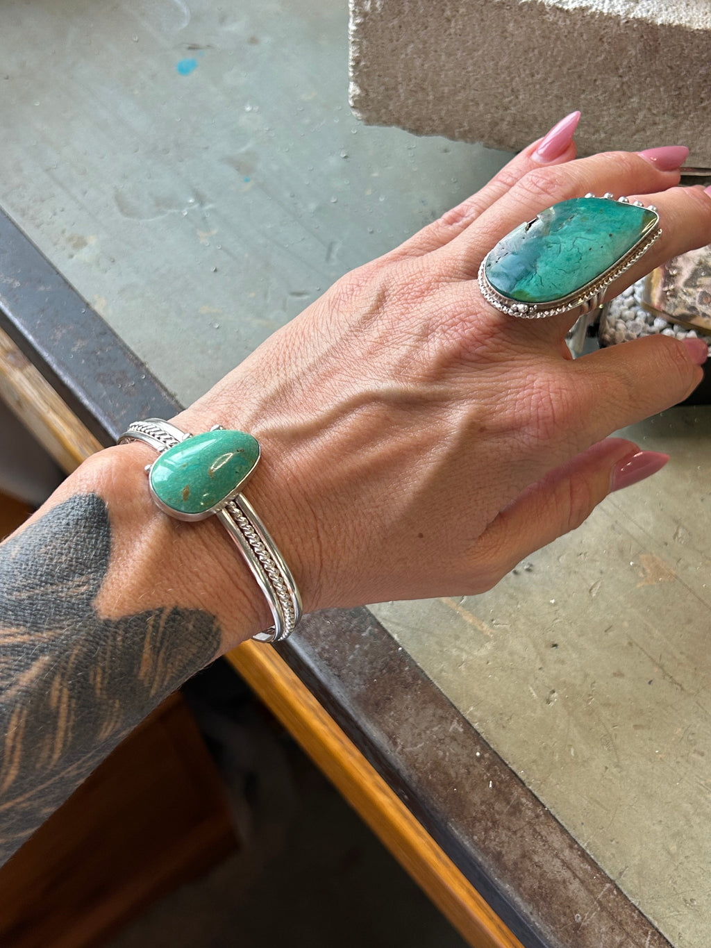 Turquoise Twist Cuff