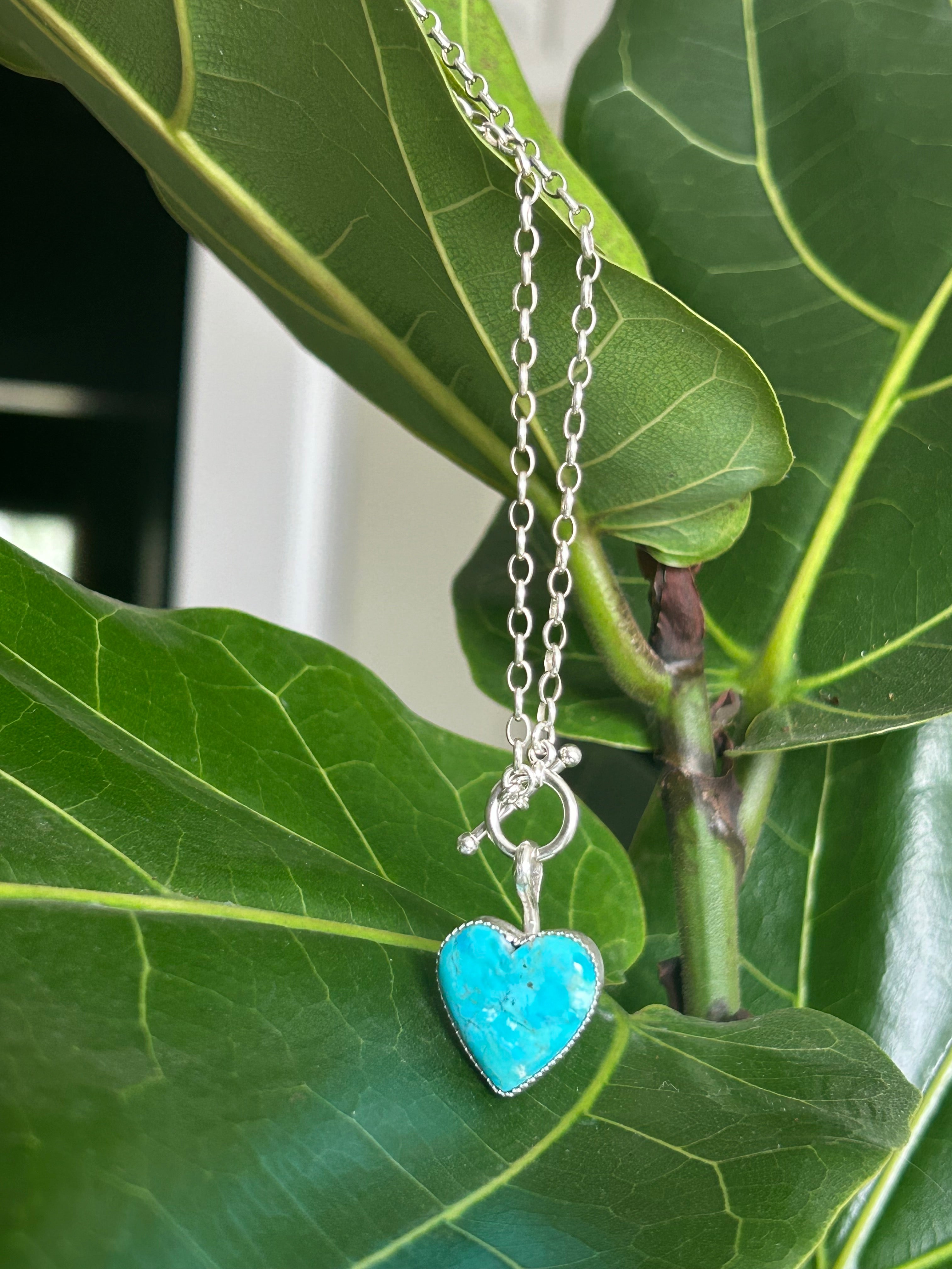 Turquoise Heart Pendant Necklace
