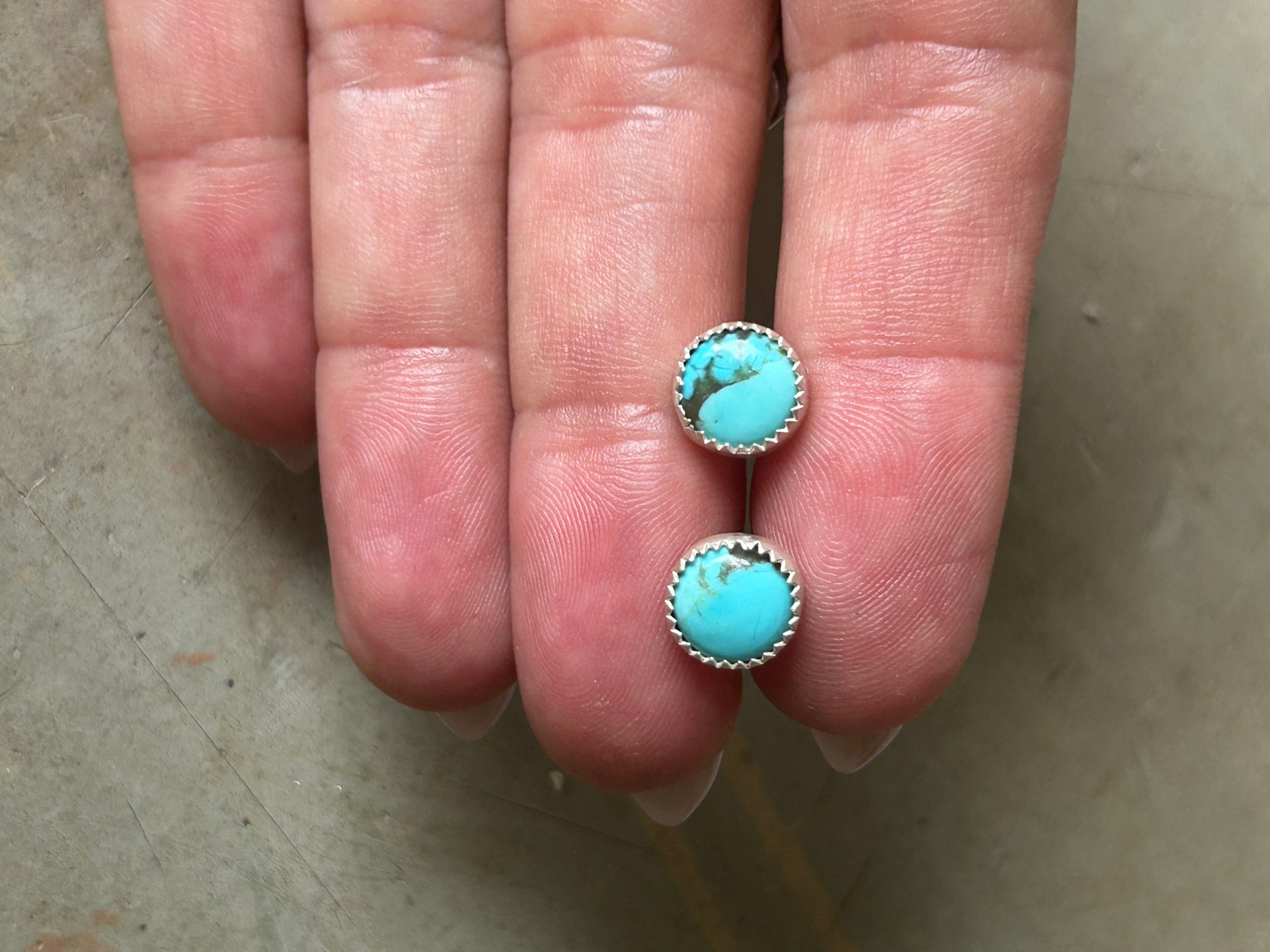 Round Turquoise Studs