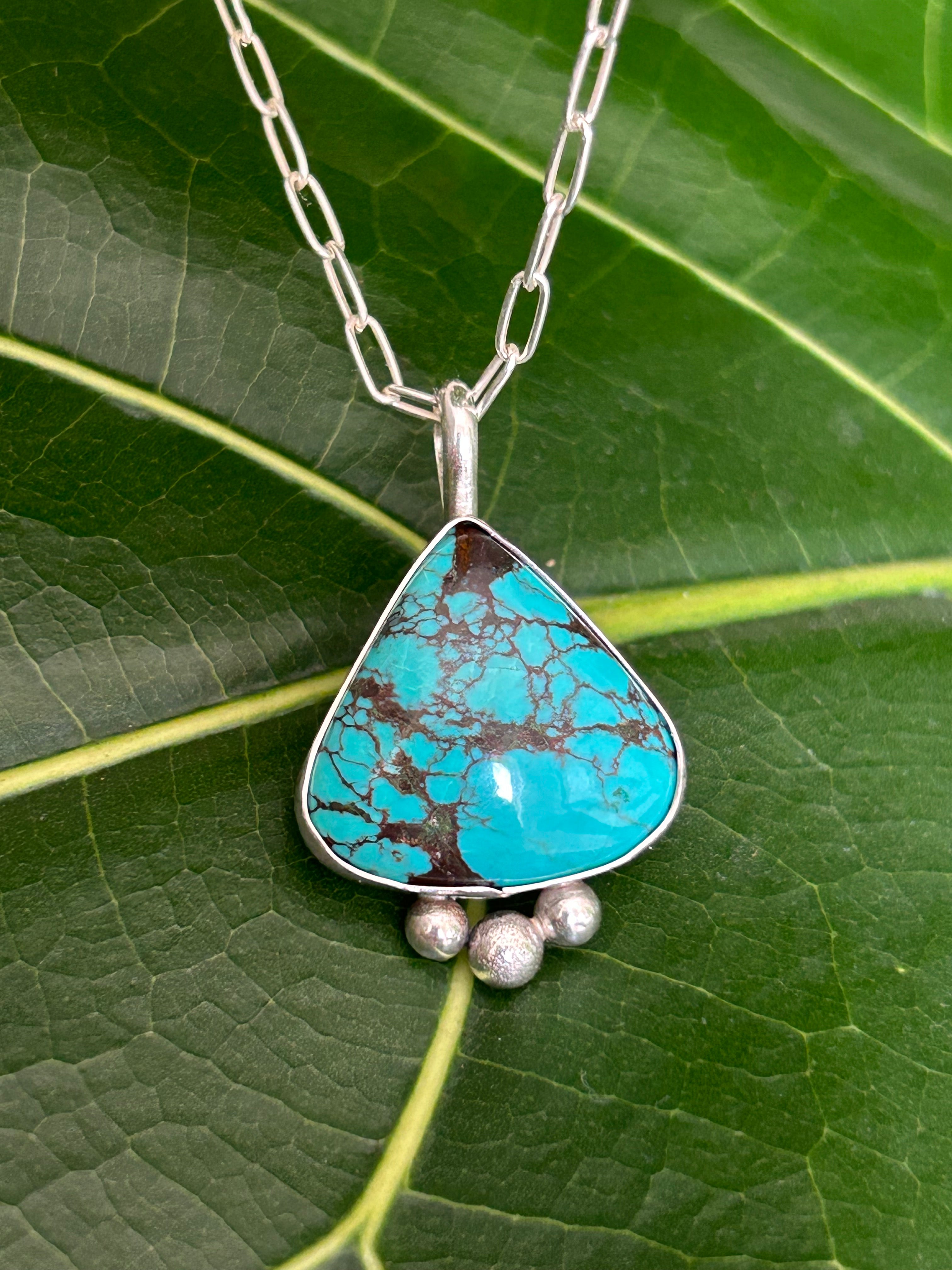 Turquoise & Sterling Ball Necklace