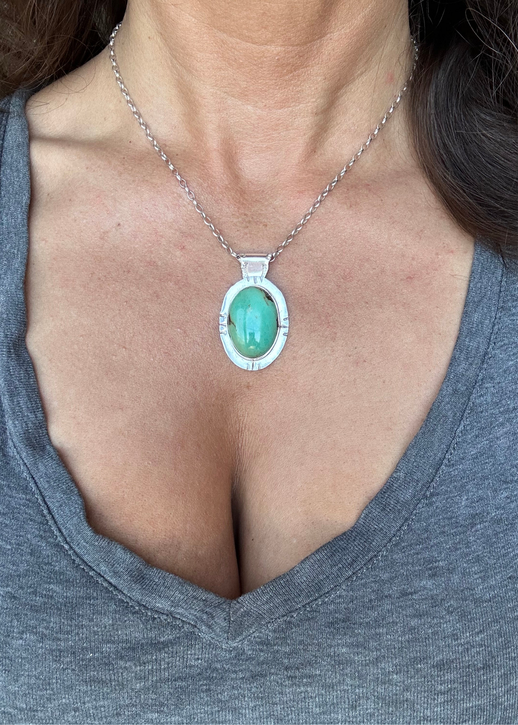 Turquoise Platter Pendant Necklace