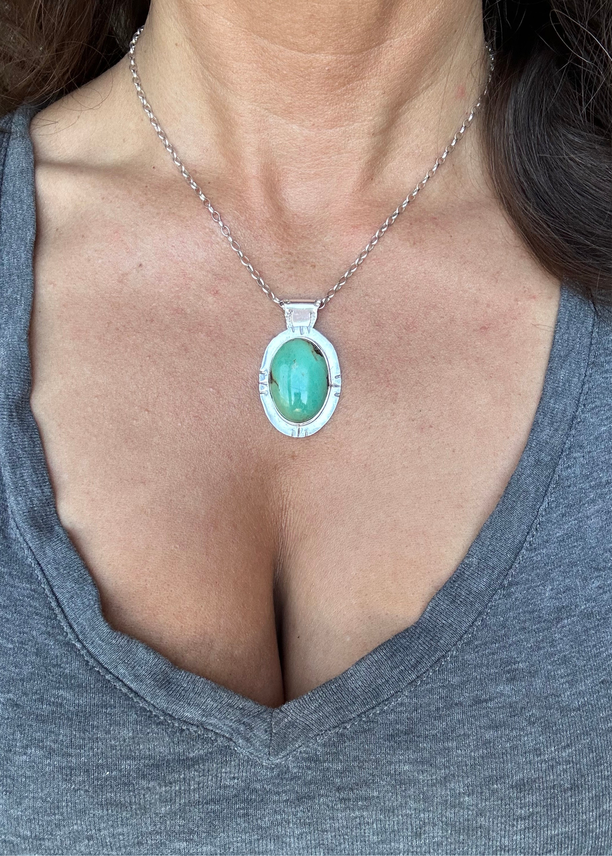 Turquoise Platter Pendant Necklace