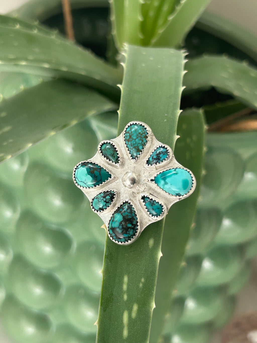 Multi Turquoise & Sterling Ring