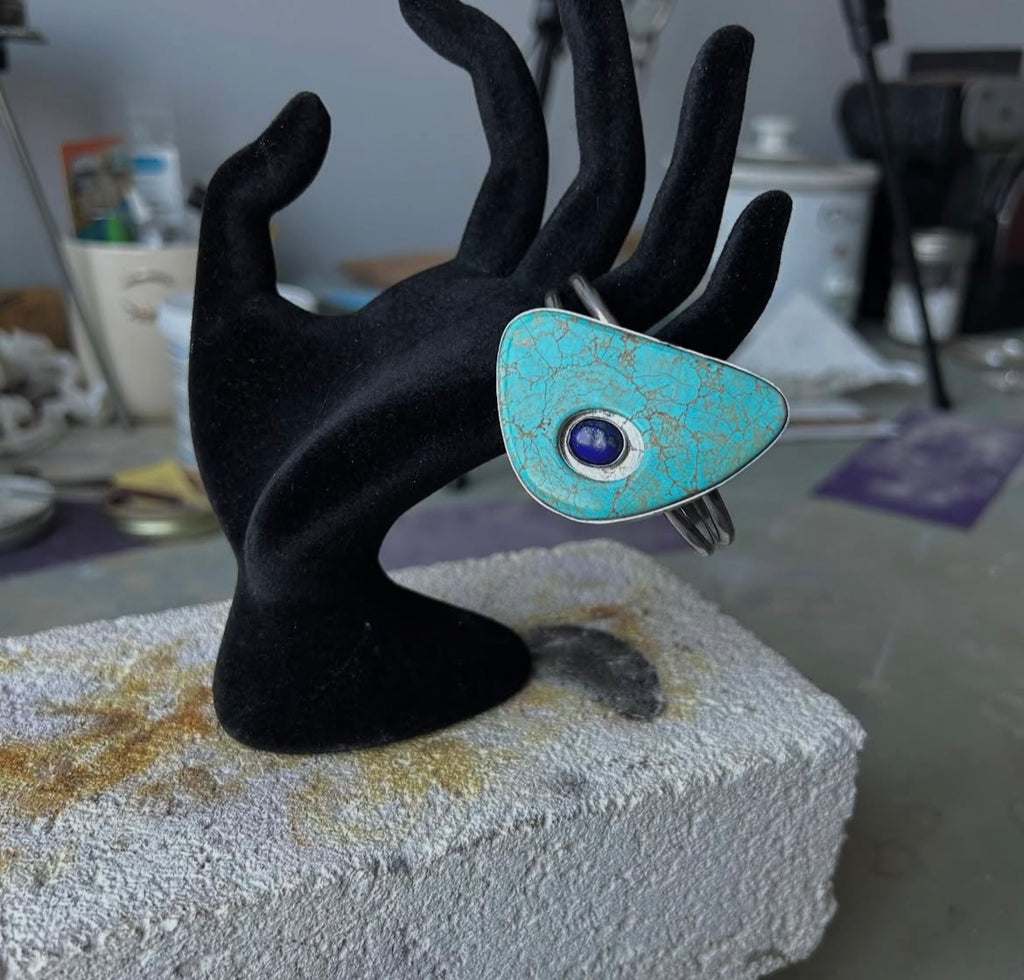 Turquoise & Lapis Cuff