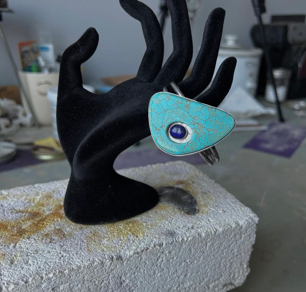 Turquoise & Lapis Cuff