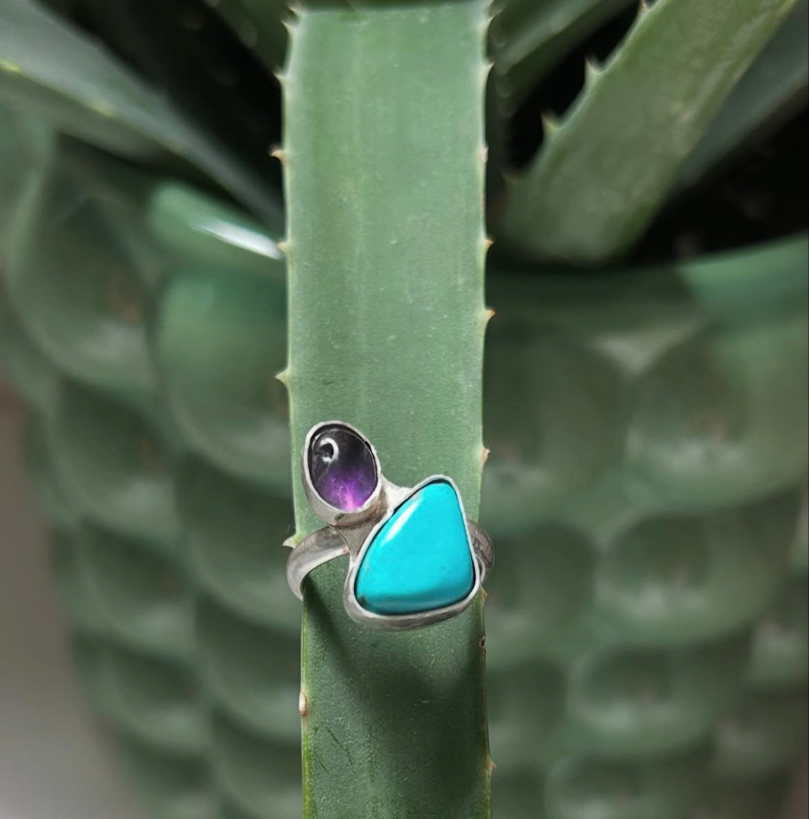 Turquoise & Amethyst Ring