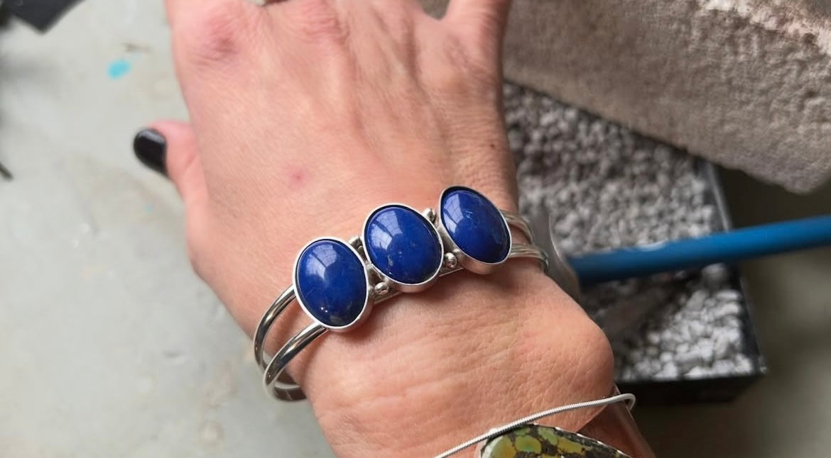Lapis 3 Stone Cuff