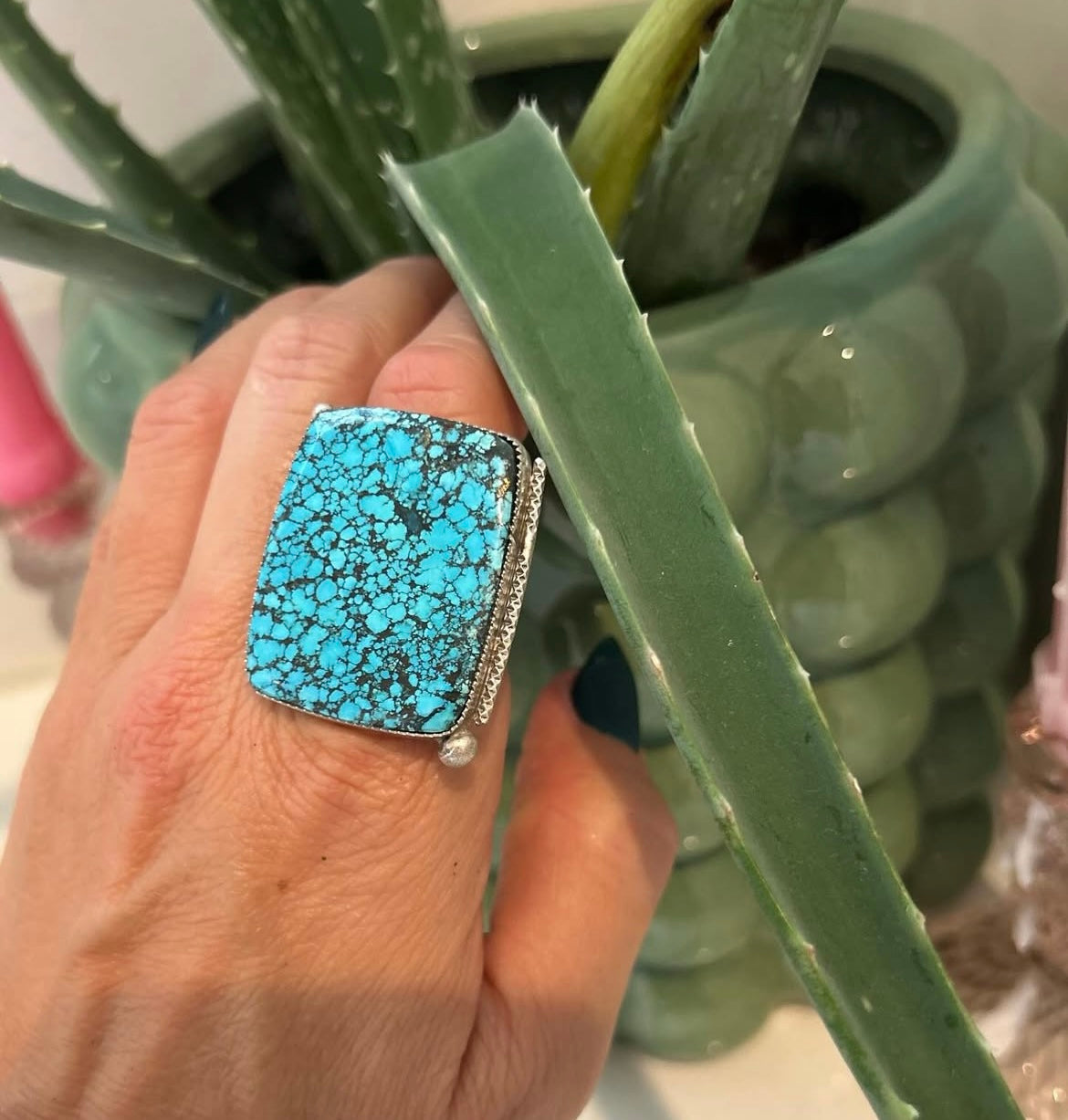 Large Square Turquoise Ring