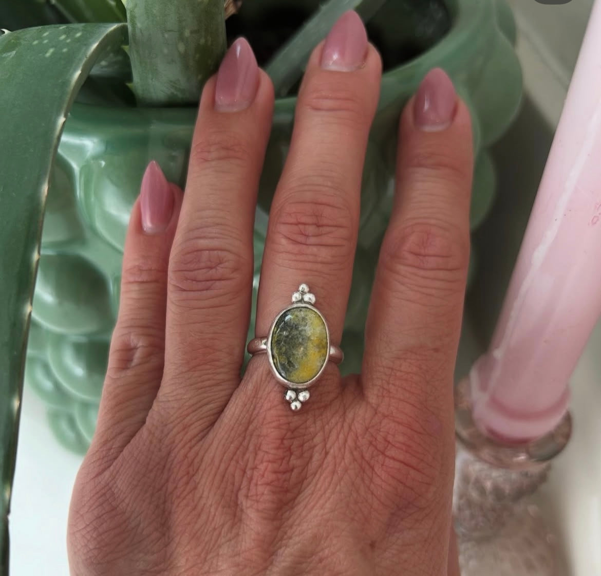 Bumblebee Jasper Stacked Ball Ring