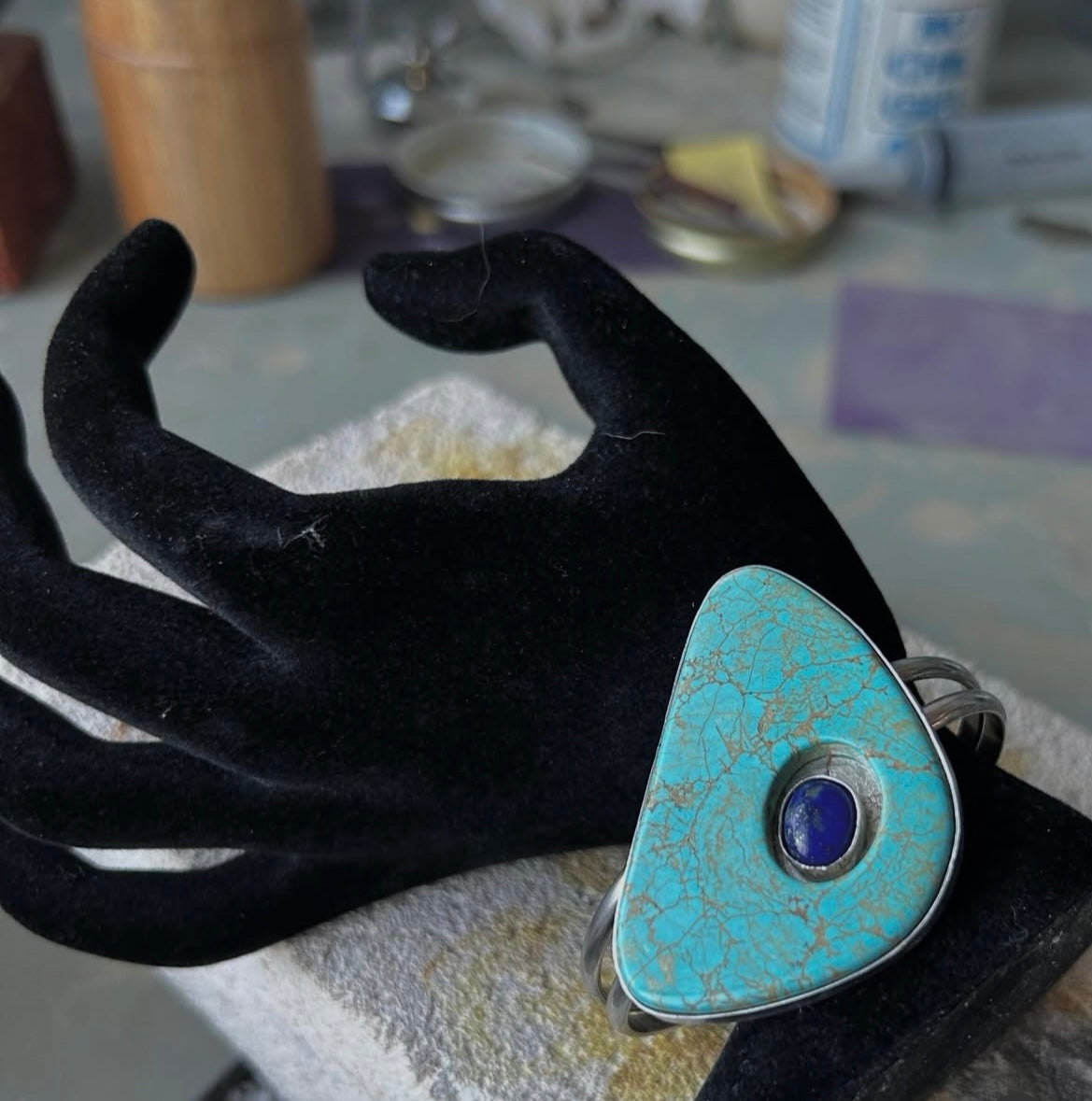 Turquoise & Lapis Cuff